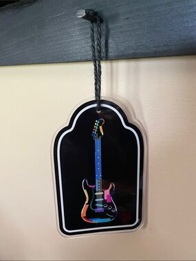 NWT Neon Retro Electric Guitar Acrylic Tag - 6x3.75”